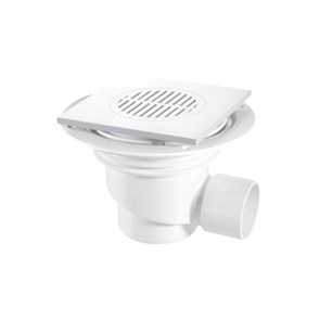 Трап (H130мм, L148ммх148мм пластиковая сливная насадка); выход Ду=50мм под клеевое соединение; цвет- 877921