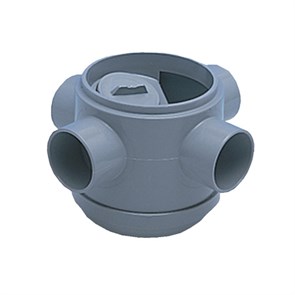 Трап (H130мм) без сливной решётки; 3 входа и 1 выход Ду=50мм под клеевое соединение 857835