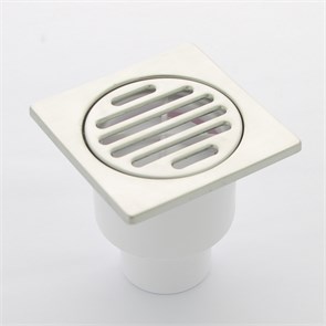 Трап 100 х 100 мм, H=62 мм, выход 50 мм вертикальный, нерж.сталь 860628