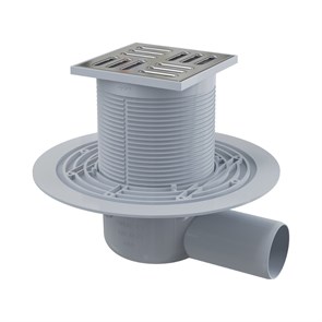 Трап 105 х 105 мм, H=88-174 мм, выпуск 50 мм, нерж. cталь 880652