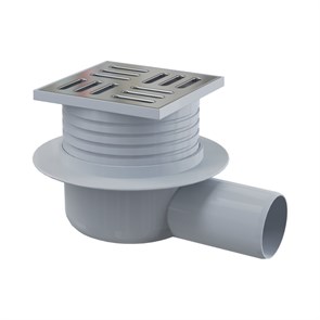 Трап 105 х 105 мм, нерж. решетка, гидрозатвор, выход 50 мм 878980