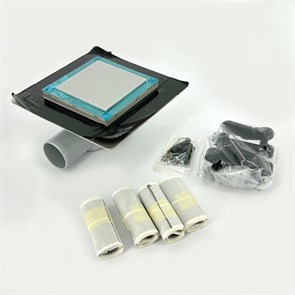 Трап 130 х 130 мм гориз. выпуск, без pешетки, гидрозатвор, нерж.сталь, низкий 883314