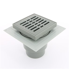 Трап 150 х 150 мм, H=173-193 мм, вертикальный выпуск 110 мм, пластик 857108