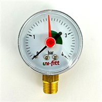 Манометр радиальный с индикаторной стрелкой 4 бар, диаметр 50 мм, 1/4