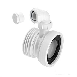 Труба фановая L=110 мм с манжетой и отводом 40 мм, вход 97-107 мм, выход внутрь 110 мм трубы 863557