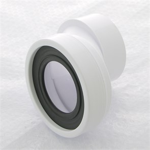 Труба фановая L=125 мм с 40 мм смещ., вход 97-107 мм, выход 110 мм 860228