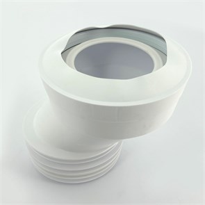 Труба фановая L=135 мм с манжетой и 40 мм смещ., вход 97-107 мм, выход внутрь 110 мм трубы 874330