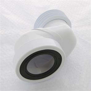 Труба фановая L=160 мм с манжетой и 80 мм смещ., вход 97-107 мм, выход внутрь 110 мм трубы 859409