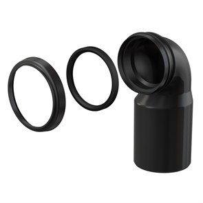 Труба фановая L=205 мм под углом 90, вход 90 мм, выход 110 мм 883795