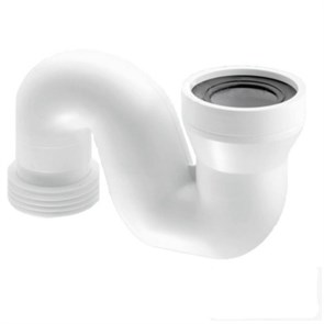 Труба фановая L=205 мм с г/затвором и манжетой, вход 97-107 мм, выход верт. внутрь 110 мм трубы 883770