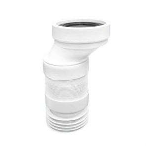 Труба фановая L=253-338 мм гофр. с манжетой и 40 мм смещ., вход 97-107 мм, выход внутрь 110 мм трубы 868030