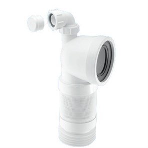 Труба фановая L=260-540 мм гофр. под углом 90 с манжетой, вход 97-107 мм, выход 110 мм, отвод 40 мм 881136