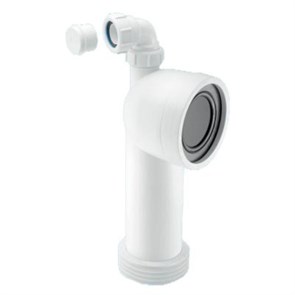 Труба фановая L=285 мм под углом 90 с манжетой, вход 97-107 мм, выход внутрь 110 мм трубы 881241