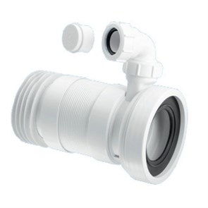 Труба фановая L=330-800 мм гофр. с манжетой, отвод 40 мм, вход 97-107 мм, выход внутрь 110 мм трубы 857061