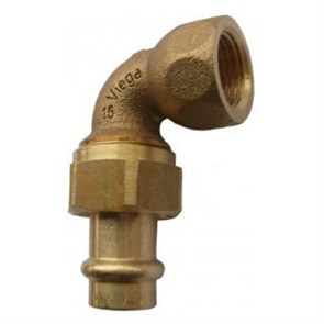 Угол пресс-В 22x3/4' разъёмное соединение с плоской прокладкой, бронза Sanpress SC-Contur 858221
