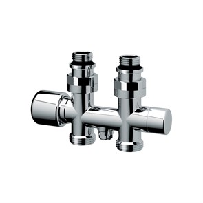 Узел Н-образный прямой Н 3/4 евроконус x Н 1/2 с термостатическим и запорным клапанами 883930