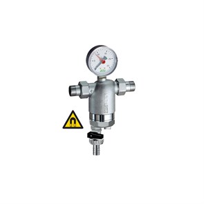 Фильтр 100мкм, с магн.встав., с манометром,  Max: 95 °C, 25 бар,  3/4" НР 871484