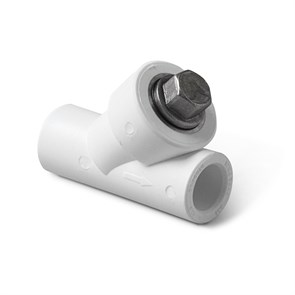 Фильтр косой ВВ 32 мм PP-R серый 878870