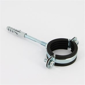Хомут 1 1/4" (40-45 мм) с резиновым уплотнителем, шпилькой и дюбелем 880211