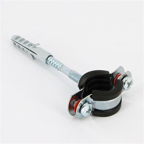 Хомут 1/2" (20-24 мм) с резиновым уплотнителем, шпилькой и дюбелем 886504