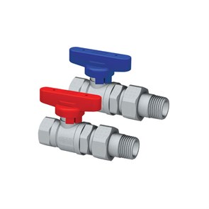 Шаровой кран хромир. 3/4' ВР-американка,(бабочка, красн.) 859266