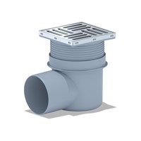 110 трап с гориз. спуском, рег решетка 150х150 нерж. АНИ пласт TA1612 523955