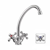 Смеситель для кухни 1/2 кер L4027 Ledeme КРЕСТ, силумин 501816