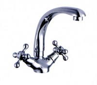 Смеситель для кухни 1/2 кер L4408 Ledeme КРЕСТ лит нос, силумин 504219