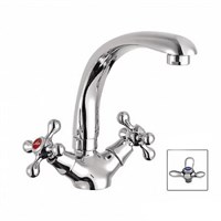 Смеситель для кухни 1/2 кер L4412 Ledeme КРЕСТ лепесток лит нос, силумин 504227