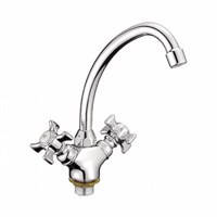 Смеситель для кухни 1/2 кер L4911 Ledeme БАБОЧКА на гайке, силумин 518355