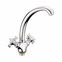 Смеситель для кухни 1/2 кер L5911 Ledeme БАБОЧКА на гайке, тол.гусак, силумин 515995