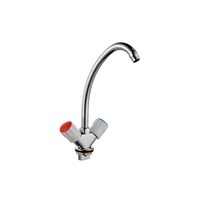 Смеситель для кухни 1/2 рез Казань КС-55 55111 короткий излив бел пласт мах 281002