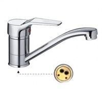 Смеситель для кухни 40к F4563 FRAP (кор. плоск. пов. излив, хром, п/шпильку, латунь) 511330