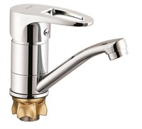 Смеситель для кухни 40к Glauf 4G4-B180 ЛАТ кор. излив, п/гайку 510116