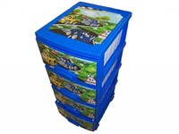 Комод ДЕКОР 4 ярус Машинки голубой В95*Ш38*Г47 524284