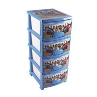 Комод ДЕКОР 4 ярус Мотокросс голубой В95*Ш38*Г47 523680