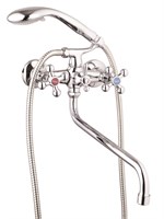 Смеситель для ванны и раковины 1/2 кер Glauf QTZ7-B856 шаровый перекл КРЕСТ 515599