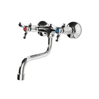 {{photo.Alt || photo.Description || 'Смеситель для кухни настенный 1/2 кер F4612 FRAP Трилистник (нижний пов.излив, ХРОМ, силумин)'}}