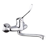 Смеситель настенный 40к F4654 FRAP МЕДИЦИНСКИЙ (S-излив, хром, латунь) 513952