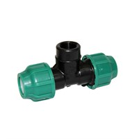 Тройник ПЭ с внутр. труб. резьбой 32х1''х32 (обж.) POELSAN GREEN 503358