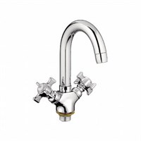 Смеситель для раковины 1/2 кер L1111-2 Ledeme БАБОЧКА выс.лит.излив, под гайку, силумин 518764