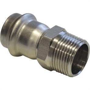 Пресс муфта из нержавеющей стали с наружной резьбой TIM - ZEISSLER AISI 304 - Ф22х3/4" штуцер  [5 шт.], арт. ZTI.501.002205 ZTI.501.002205