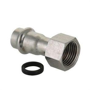 Пресс муфта из нержавеющей стали TIM - ZEISSLER AISI 304 - Ф22-3/4" накидная гайка  [5 шт.], арт. ZTI.508.002205 ZTI.508.002205