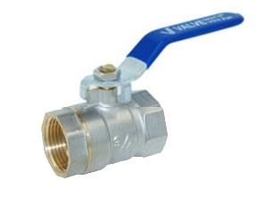 Кран шаровый никелированный ЭКОНОМ сигмент  TIM 3/4"  гайка / гайка [ручка синий рычаг]  [10 шт], арт. V03FF-2 V03FF-2