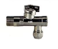 Хромированный кран для подключения сантехнических приборов TIM 1/2"-3/8"-10мм штуцер/штуцер  [1 шт], арт. BL5808 BL5808