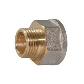 Переходник латунный никелированный TIM 1 1/2"-1" гайка/штуцер  [5 шт], арт. SFM064N SFM064N