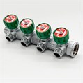 Коллектор для водоснабжения Tim - Zeissler 3/4"х1/2" на 4 выхода регулирующий под плоскую прокладку  [1 шт], арт. ZSc.401.0504NF ZSc.401.0504NF