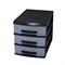 Мини-комод 3 ярус черный/прозрачный В20*Ш18*Г25 526283