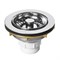 Выпуск (H56мм, D114мм сливная решётка) латунный со съёмной фильтрующей решёткой-пробкой тип-"кнопка" 871778