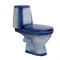 Унитаз-компакт "Премьер" синий (гориз, нижн, сид. полип., 2-кн.арм) (Rosa) 537155